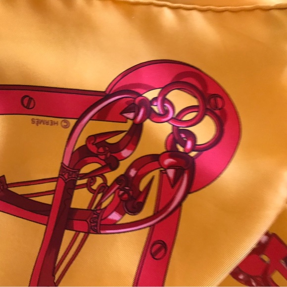 🔥 🔥 🔥 Authentic Hermes Silk scarf 90 Twill Mors Et Gourmettes w hermes box NEW - Picture 5 of 11